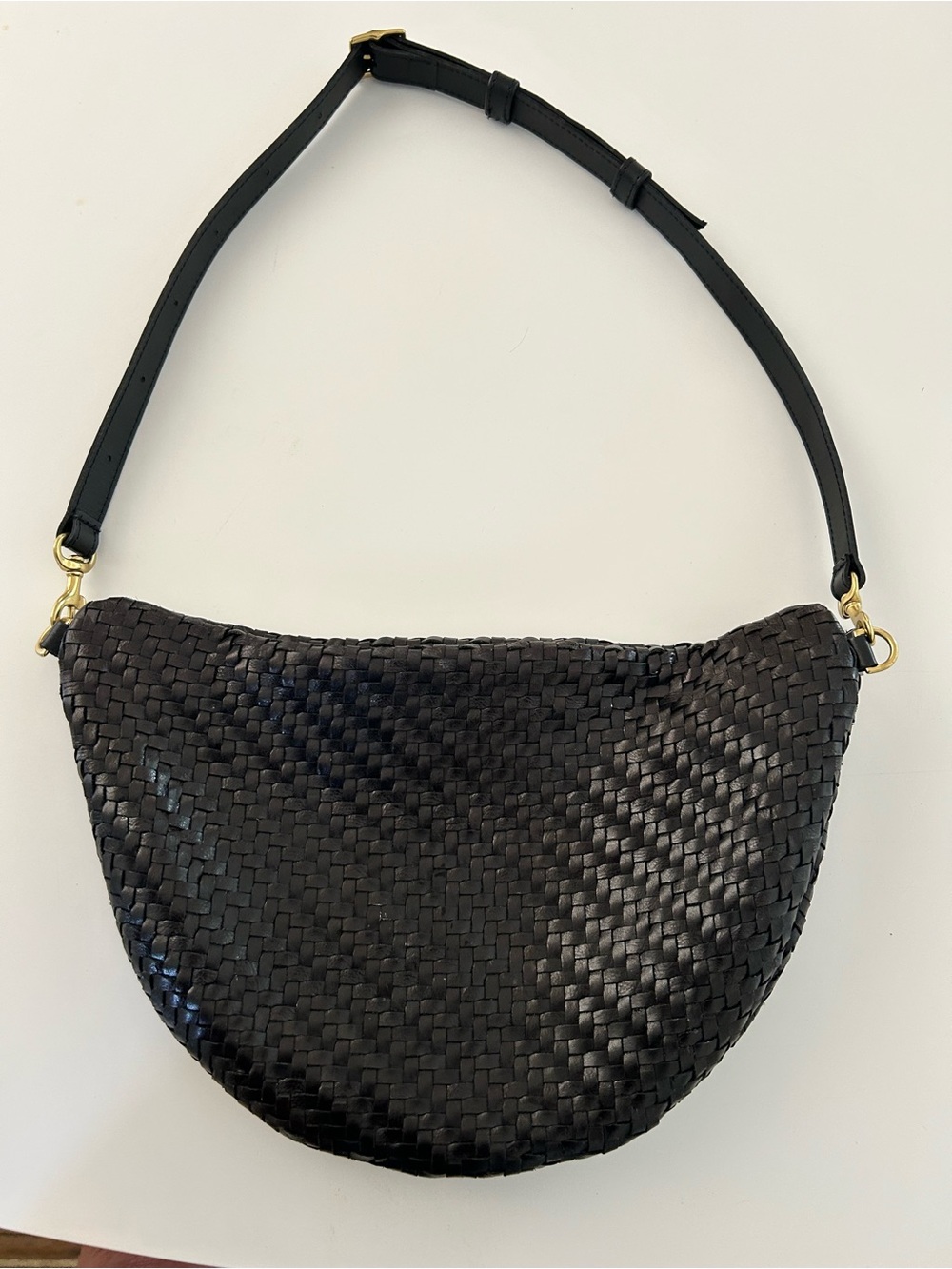 Clare V Black Grande Fanny Woven Shoulder Bag with Gold Hardware - Picture 3 of 7